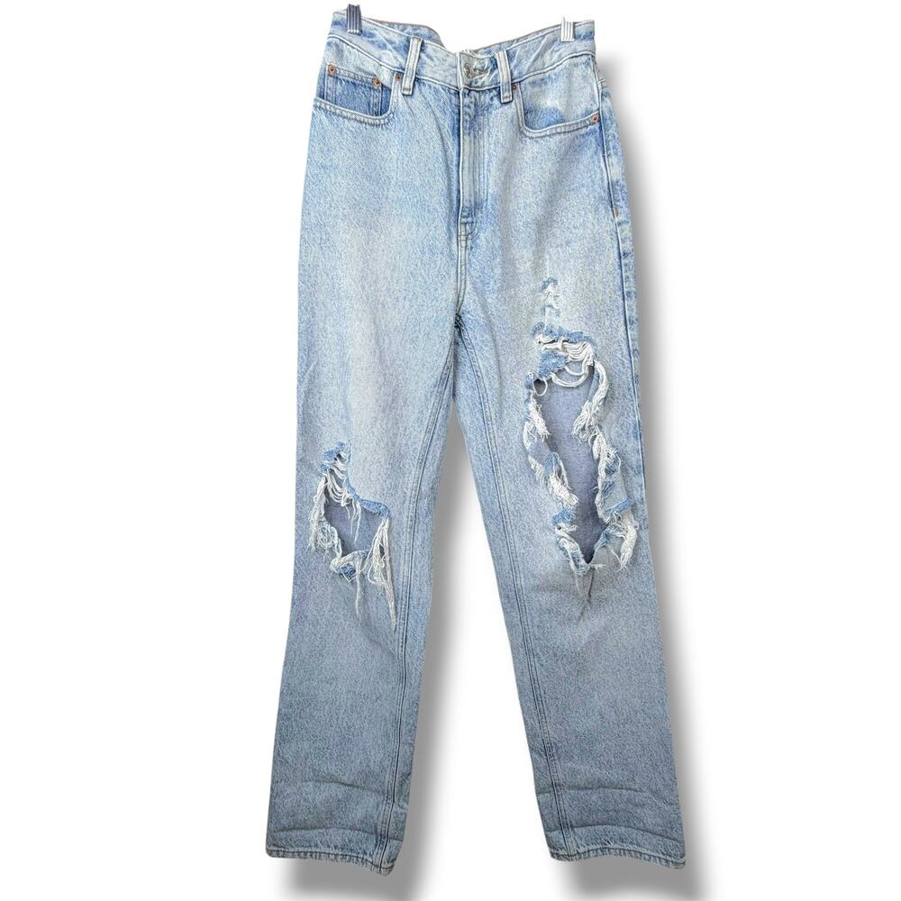 PacSun Eco Light Blue Wash 90's Boyfriend Distressed Baggy Relaxed Jeans Size 26 - Picture 2 of 7